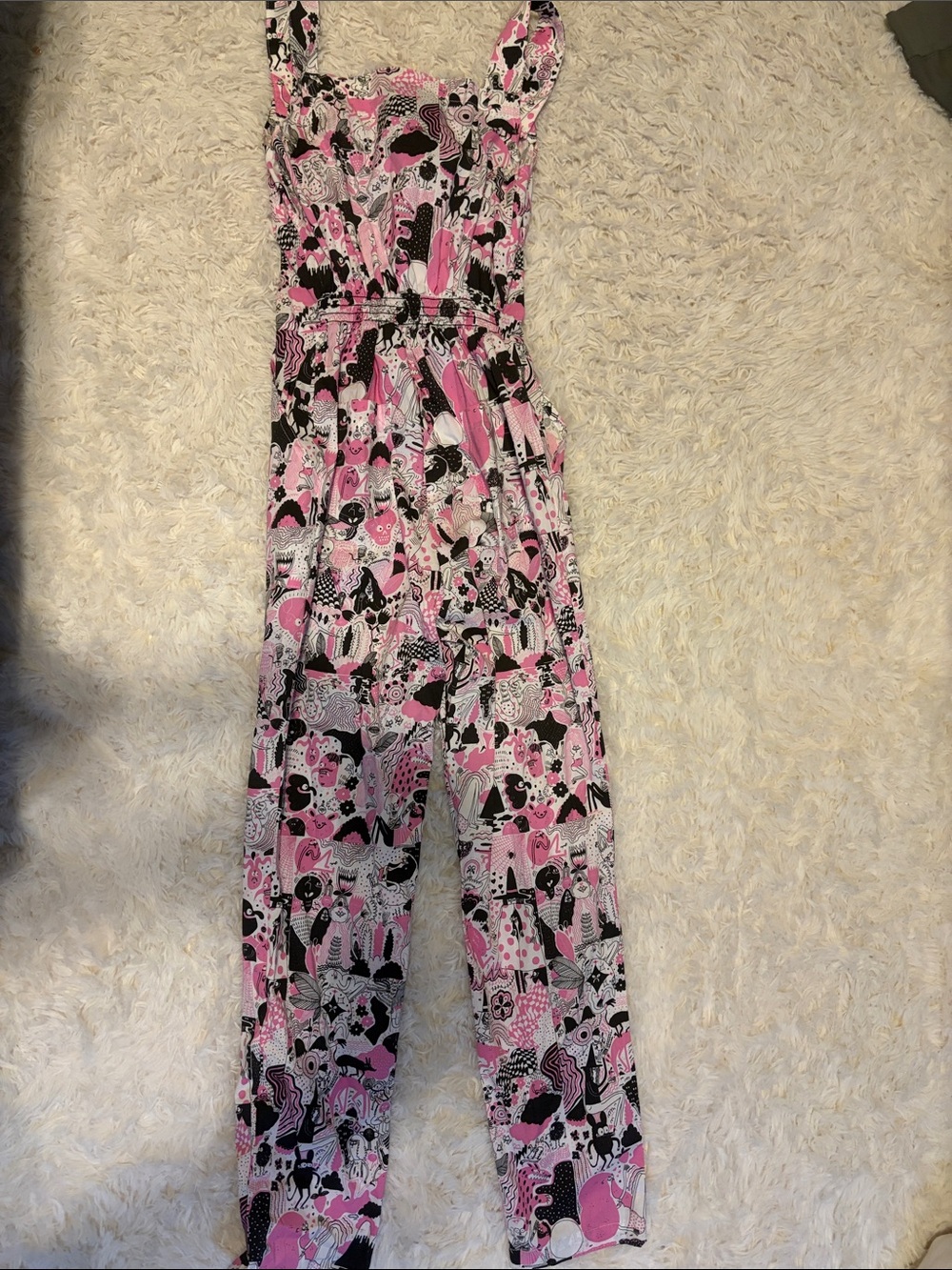 Nooworks Black & Pink Howell print overalls - Picture 3 of 3